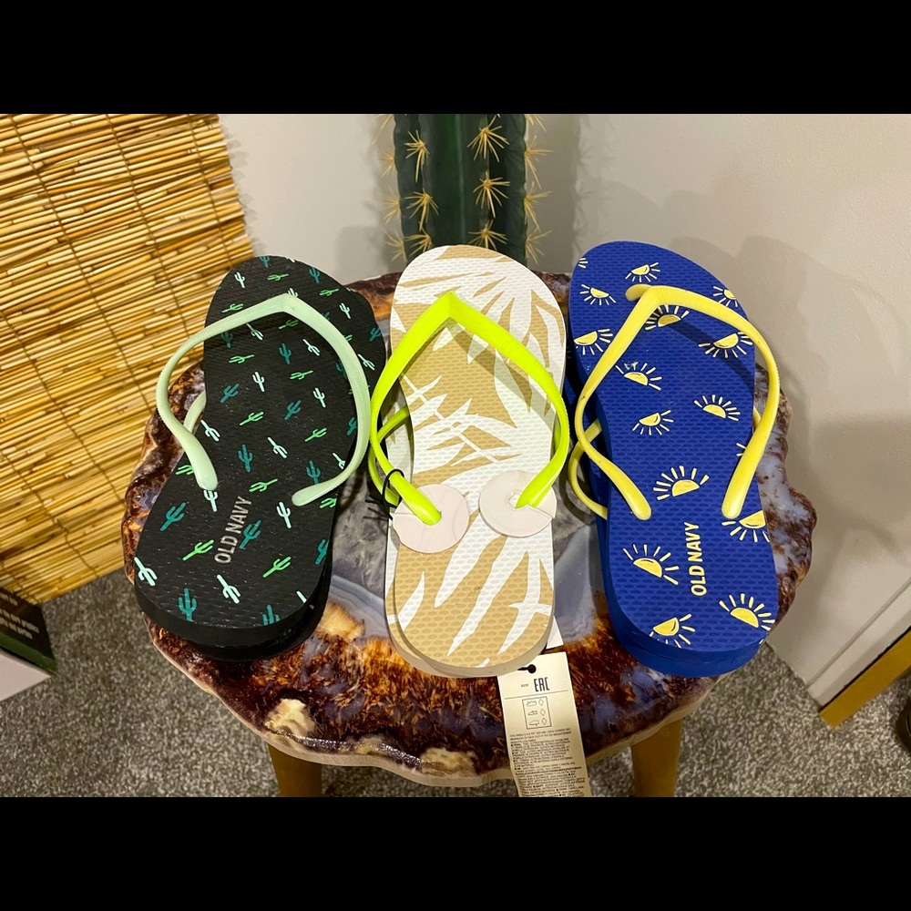 3 Pair of Brand New Old Navy Flip Flops